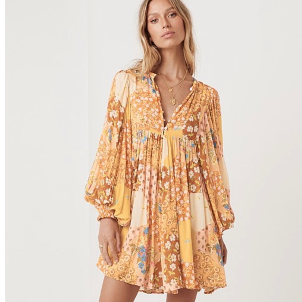 Spell Freda Boho Mini Dress Amber